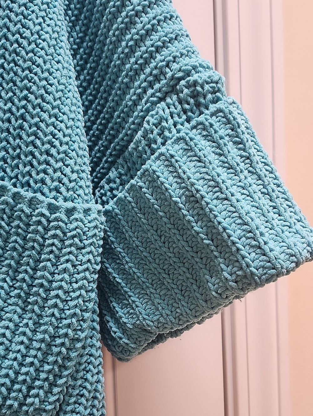 POL  Teal Chunky Knit Open-Front Sweater - Picture 3 of 3